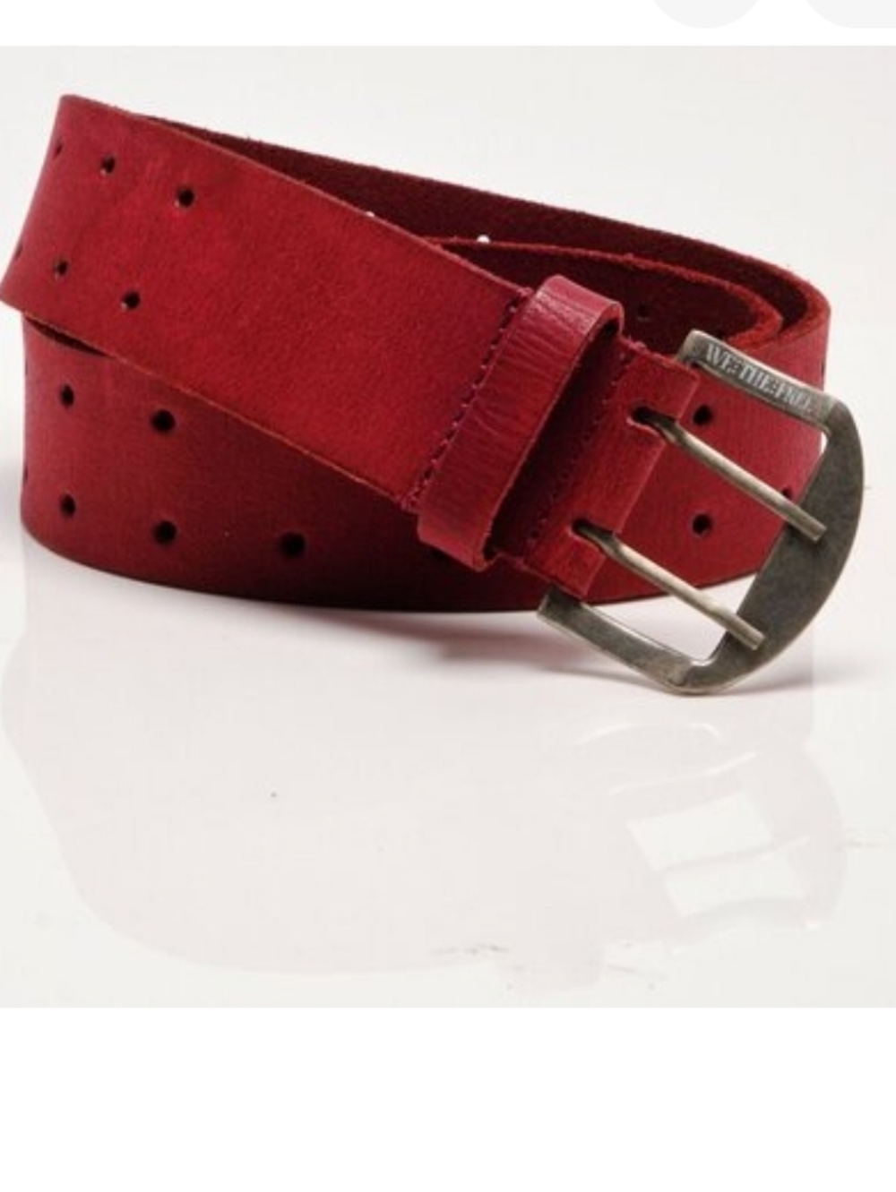Free People Crimson Leather Double-Prong Belt
